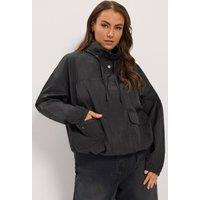 Yours Women's Lightweight Funnel Neck Jacket in Black | Size: 22-24