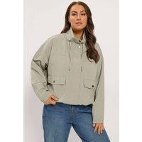 Yours Women's Lightweight Funnel Neck Jacket in Grey | Size: 30-32