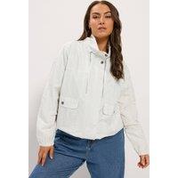 Yours Women's Lightweight Funnel Neck Jacket in White | Size: 16