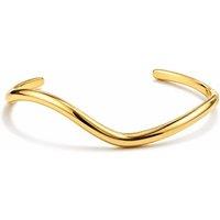 Luxe Tones Women's Sia Luxe 18k Gold Plated Wave Cuff Bracelet