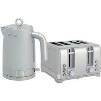 Rolipo Grey Kettle & Toaster Set with Textured Matte Finish 1.7L