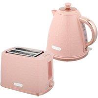Rolipo Light Pink 1.7L 3000W Fast Boil Kettle & 2 Slice Toaster Set
