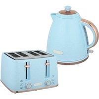 Rolipo Light Blue Kettle & Toaster Set, 1.7L Fast Boil