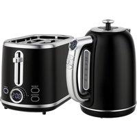 Rolipo Black Retro Kettle & Toaster Set 1.7L 3000W