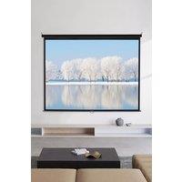 Living and Home 84" Manual Wall Mounted Projection Screen in White