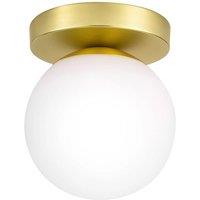 Goeco Modern Ceiling Light, 15cm Glass Globe Flush Mount Light Fixture, E27 in Gold
