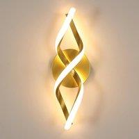 Goeco Modern LED Wall Light, 16 W, 3000K Curved Design for Bedroom Corridor in Gold