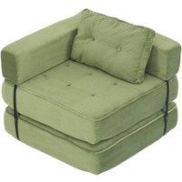 Garden Sanctuary Folding Sofa Bed with Pillow in Green