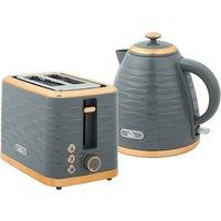 Rolipo Grey Kettle & Toaster Set: 1.7L Jug & 2 Slice Toaster