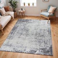 Livabliss Floransa Abstract Modern Marble Living Dining Rug in Grey | Size: 80 cm x 220 cm
