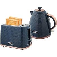 Rolipo 3000W Fast Boil Electric Kettle & 2 Slice Toaster Set, Blue
