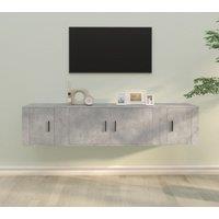 Berkfield Home 3 Piece TV Cabinet Set Concrete Grey Engineered Wood