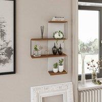 CALICOSY CAMBEL 4-Shelf Wall Shelf, H96 Cm in Walnut