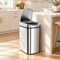 STILVORA 12 L Sensor Bin with Touch Button, Silver