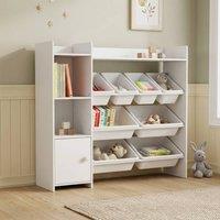 STILVORA Toy Storage Unit with 8 Storage Boxes in White