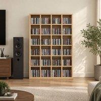STILVORA CD Storage Unit with Adjustable Shelves in Natural