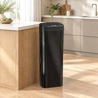 STILVORA 50L Black Stainless Steel Sensor Bin