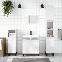 Berkfield Home Bathroom Cabinet High Gloss White 58x33x60 cm Engineered Wood | Size: 58 x 33 x 60 cm
