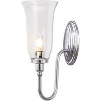 Netlighting Blake 1 Light Bathroom Wall Light Polished Chrome IP44 G9 in Grey