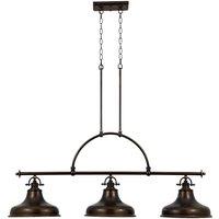 Netlighting Emery 3 Light Pendant Bar Chandelier Light Palladian Bronze E27 in Brown