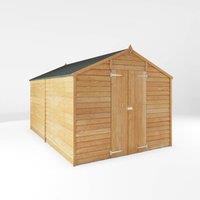 Mercia 12 x 8 Feet Overlap Apex Windowless Shed - L357 x W248.4 x H211.8 cm in Brown