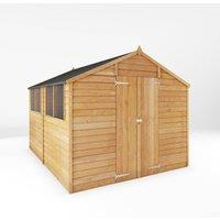 Mercia 10 x 8 Feet Overlap Apex Shed - L296.6 x W248.4 x H211.8 cm - Brown