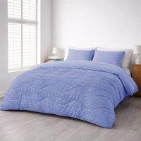Home Republic Coverless Duvet 10.5 Tog with Wave Stitched in Blue | Size: Super King