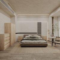 Seconique Malvern 3 Door Wardrobe Bedroom Set in Light Oak