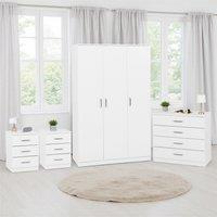 Seconique Dakotia 3 Door Wardrobe Bedroom Set in White