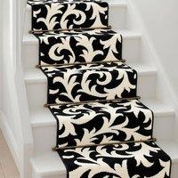 Bravich LTD Filigree Floral Hallway Runner Rug Non Slip Low Pile Hall Carpet in Black | Size: 60 cm x 720 cm