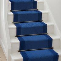Bravich LTD Bordered Traditional Hallway Runner Rug Non Slip Low Pile in Navy | Size: 60 cm x 810 cm