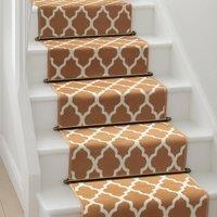 Bravich LTD Modern Trellis Hallway Runner Rug Non Slip Low Pile Hall Carpet in Light Beige | Size: 60 cm x 540 cm