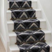 Bravich LTD Modern Zigzag Hallway Runner Rug Non Slip Low Pile Hall Carpet in Grey | Size: 60 cm x 600 cm