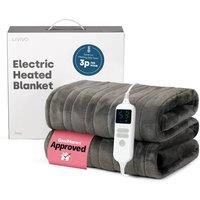 LIVIVO Electric Heated Fleece Over Blanket with Digital Control - Cool Grey