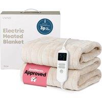 LIVIVO Heated Electric Over Blanket Cool Sand in Beige