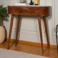Matteo Solid Wood Albion Chestnut Console - 1 Drawer - Dark Brown