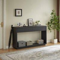 Matteo Modern Fluted Storage Cabinet - Black - Hallway Furniture
