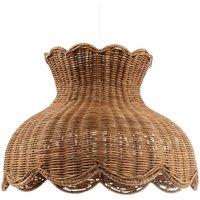 Happy Homewares Dark Brown Woven Rattan Pendant Light Shade in Vase Inspired Shape