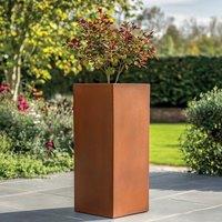 Access Garden Products 75cm Zinc Galvanised Copper Finish Tall Square Planter