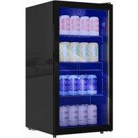 HOMCOM 93L Drinks Fridge, 115 Can Under Counter Freestanding Wine Fridge in Black