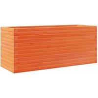 Berkfield Home Garden Planter Wax Brown 110x40x45.5 cm Solid Wood Pine in Tan