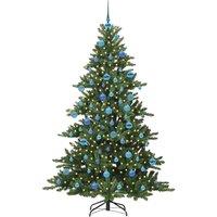 Berkfield Home Elegant Artificial Hinged Christmas Tree with 300 LEDs 180 cm PVC in Green