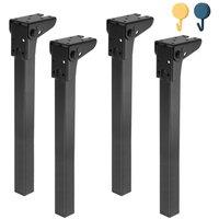 Ventryn 4x 70cm Heavy Duty Folding Table Leg Cabinet Feet Hinged Table Legs in Black | Size: 4x 70 cm