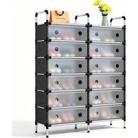 Ventryn 7 Tier Cabinet Storage Organiser Shoe Rack Stand Holder in Black