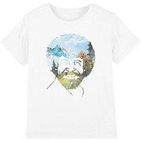 Bob Ross Valley Hair Kids T-Shirt, White | Size: 12-13 Years