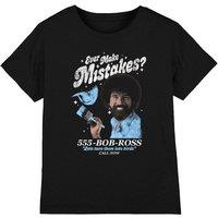 Bob Ross Mistakes Kids T-Shirt, Black | Size: 7-8 Years
