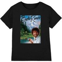 Bob Ross Mountain Painter Kids T-Shirt, Black | Size: 5-6 Years