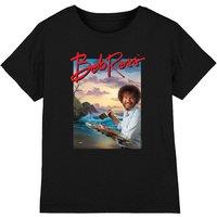 Bob Ross Ocean Painter Kids T-Shirt, Black | Size: 7-8 Years