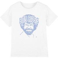 Bob Ross Collegiate Kids T-Shirt, White | Size: 7-8 Years