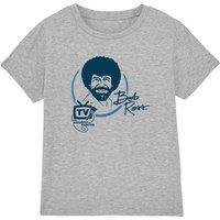 Bob Ross Tv'S Favourite Painter Kids T-Shirt, Athletic Heather in Grey | Size: 7-8 Years